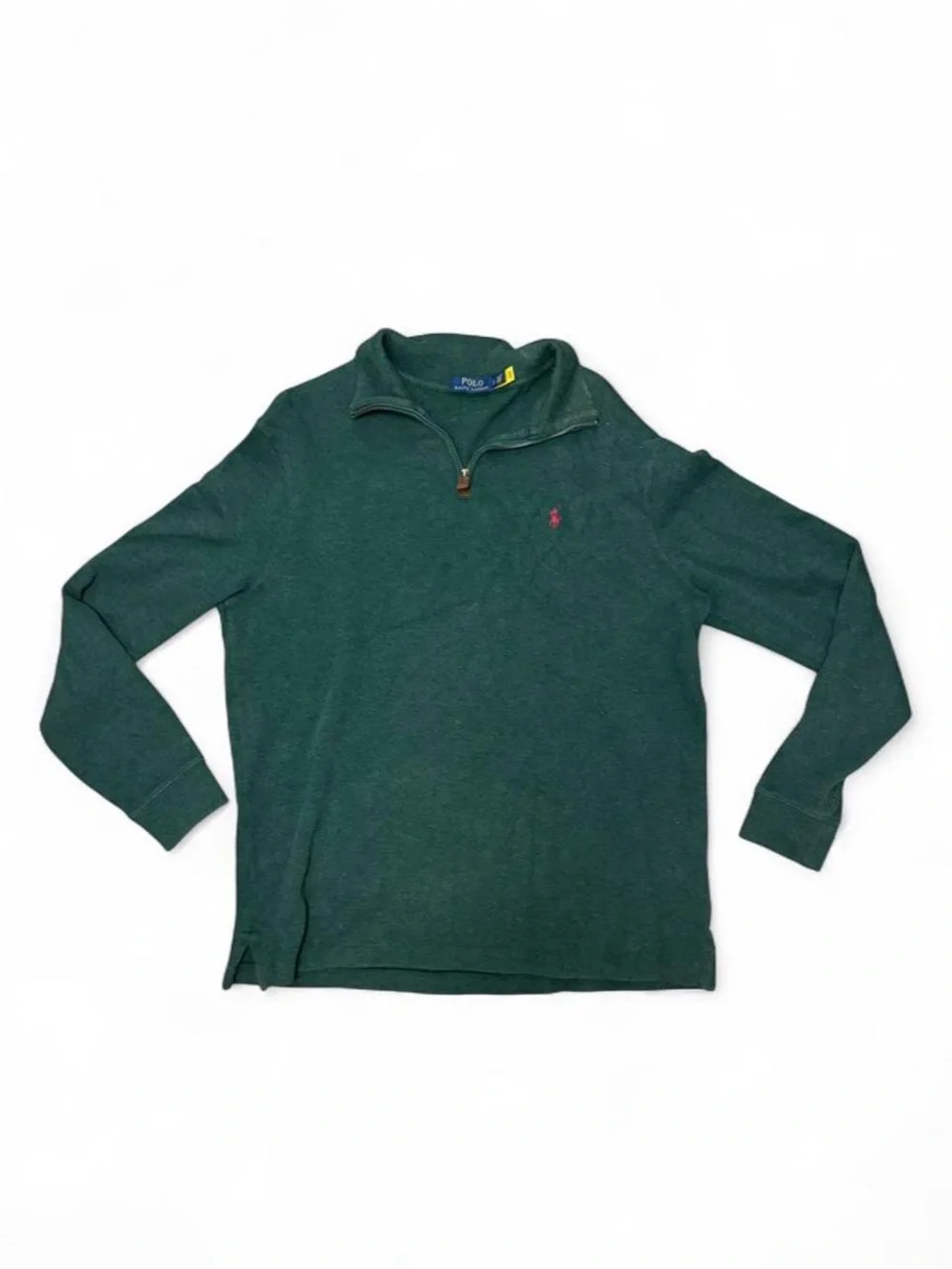 Polo Ralph Lauren Forest Green Quarter Zip Pullover Preppy Vintage Style